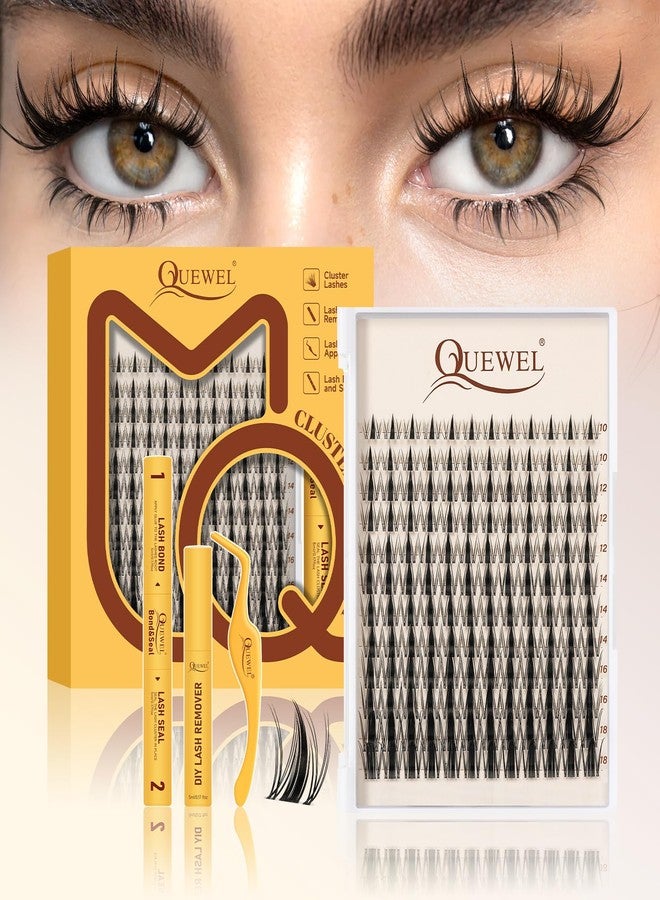 QUEWEL Fairy-Lash-Clusters Kit Cute Style, 144pcs Manga-Lash-Clusters Kit Mix10-18mm Wispy Natural Invisible Band Eyelash Clusters Kit for DIY Cluster Eyelash Extensions(Fairy 4 Set) - Image 1
